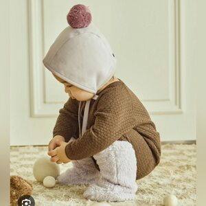 Konny Baby Girl Winter Hat & Booties Set 6-12 months